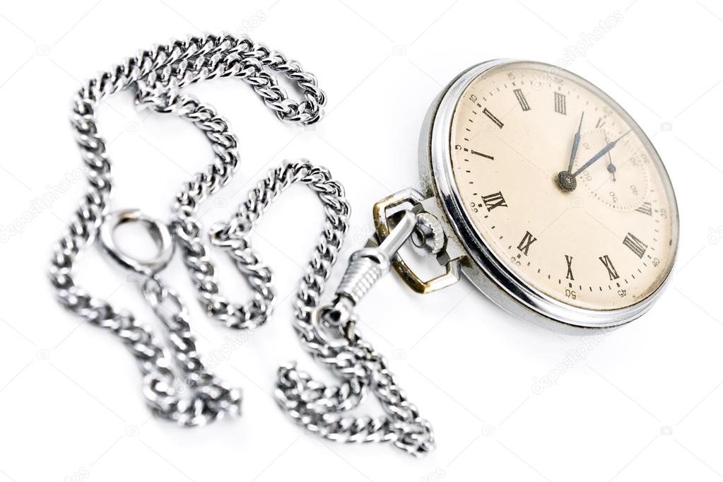 Old pocket watch with chain