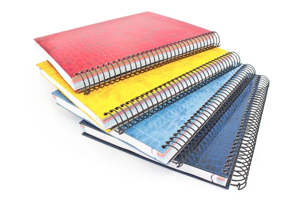 Yığın renkli spiral defter — Stok fotoğraf