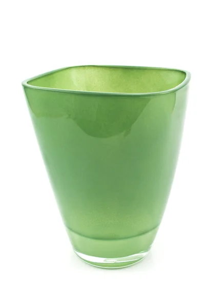 Зелёная стеклянная ваза — стоковое фото