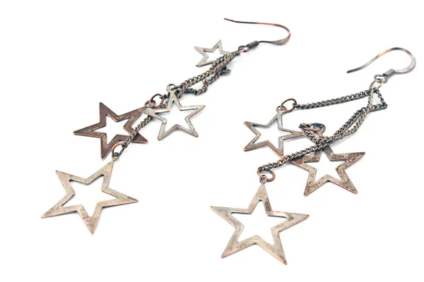 Star-Ohrringe aus Metall — Stockfoto