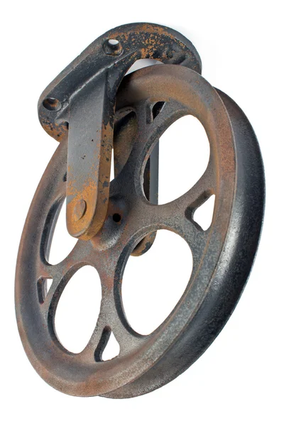 Old rusty pulley — Stok fotoğraf