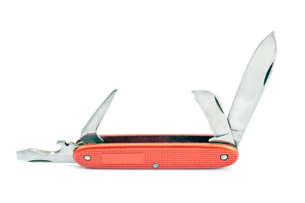 Vintage red Swiss army knife tool — Stock Photo, Image