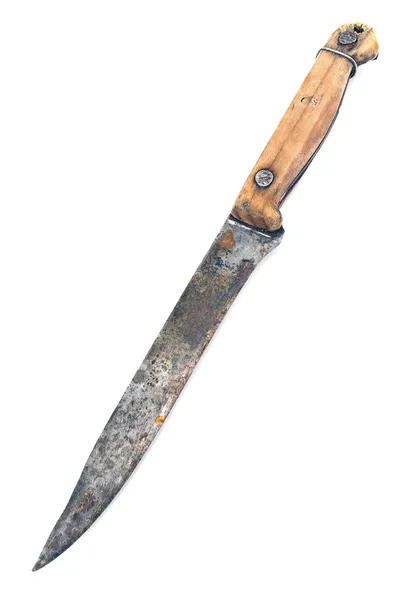 Altes rostiges Messer mit Holzgriff — Stockfoto