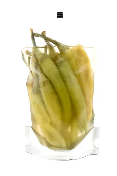 Pimentos picantes em embalagens plásticas — Fotografia de Stock