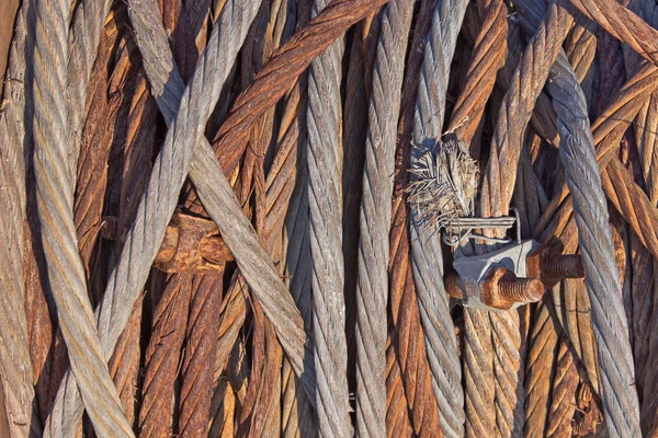 Rezavé železné lano pozadí — Stock fotografie