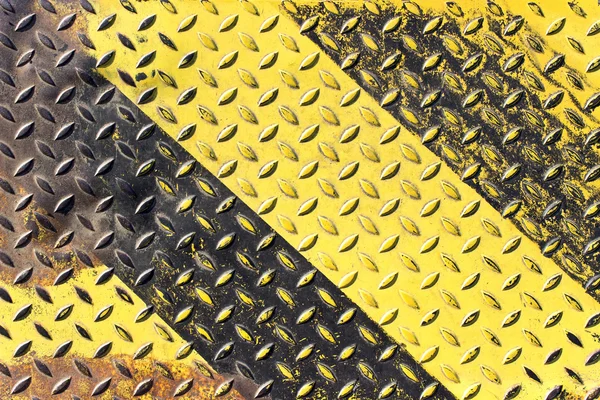 Grunge fond de surface en fer noir et jaune — Photo