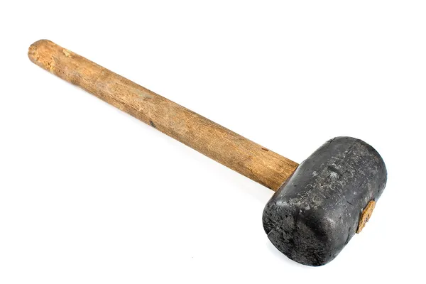 Oude sledge hammer geïsoleerd in witte achtergrond — Stockfoto