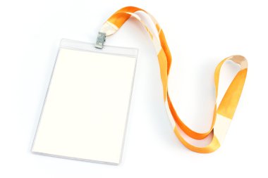 Blank ID card tag isolated on white clipart