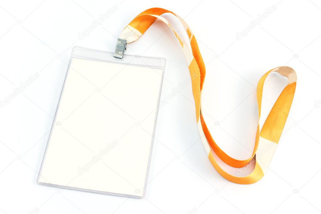 Blank ID card tag isolated on white