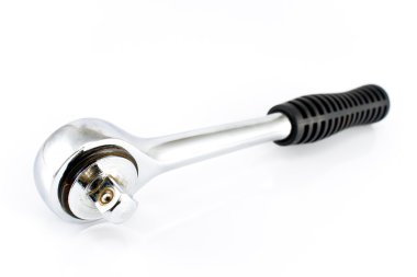 somun anahtarı anahtar araç üzerinde beyaz izole