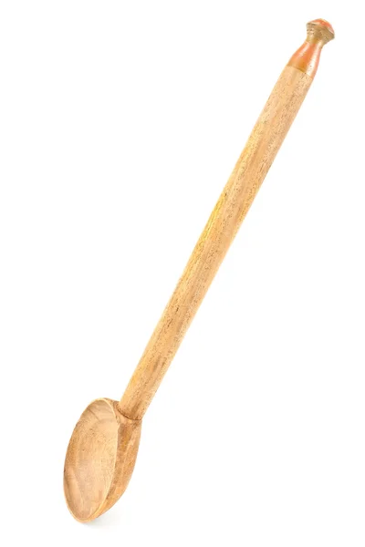 Dużą drewnianą łyżką na białym tle — Zdjęcie stockowe