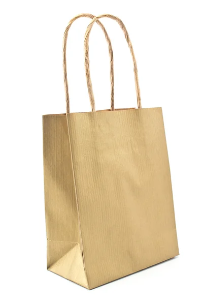 Gift paper shopping bag isolated on white — Stock Photo, Image