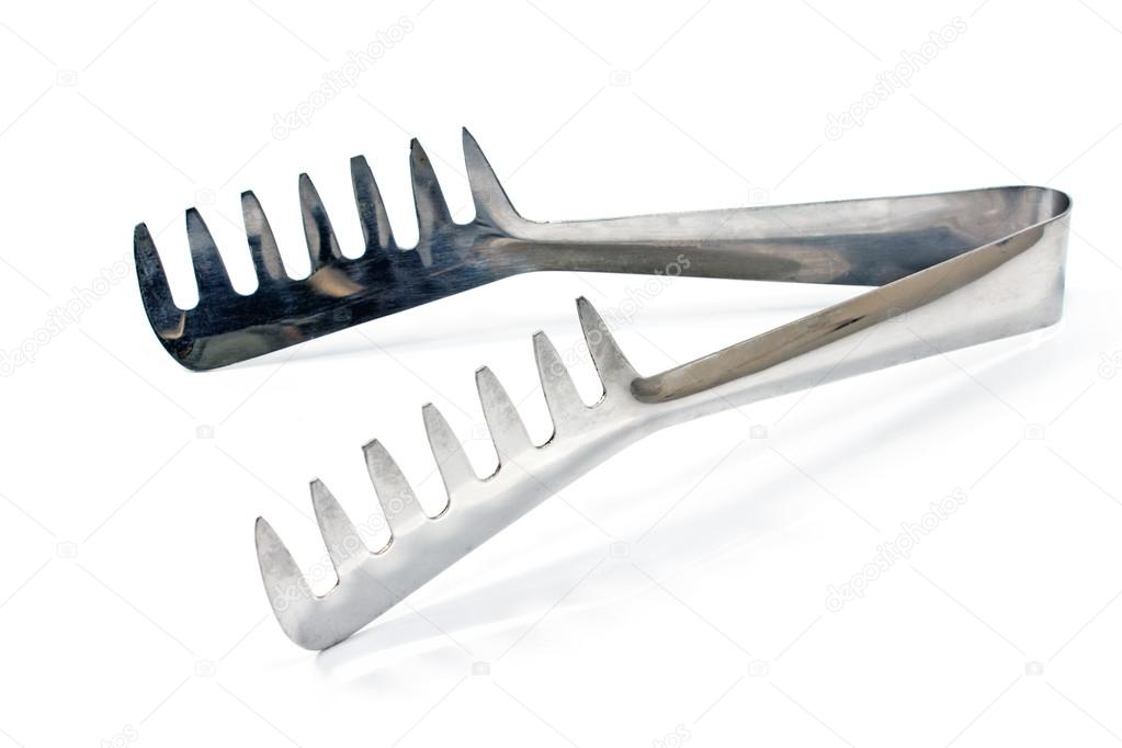 Spaghetti tongs isolated on a white