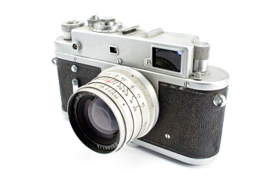 vintage film fotoğraf makinesi üzerinde beyaz izole