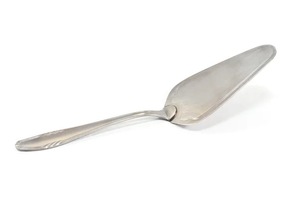 Beyaz izole kek için spatula — Stok fotoğraf