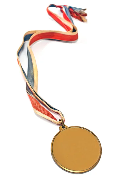 Vintage gold sport medal isolated on white — Stock Photo, Image