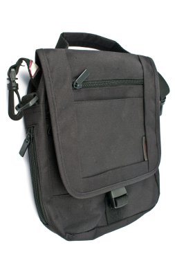 beyaz izole küçük Tekstil siyah çanta