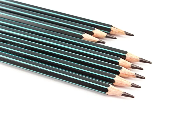 Black wooden pencils  on white — Stock Photo, Image