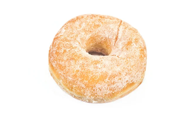 Donut pulver med suger isolert på hvitt – stockfoto