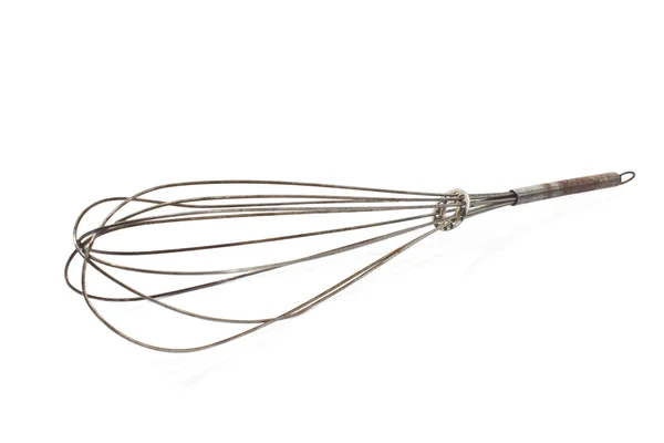 Fio vintage whisk isolado em branco — Fotografia de Stock