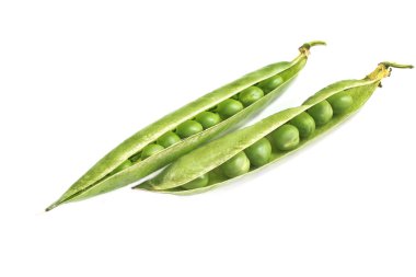 beyaz izole taze yeşil bezelye