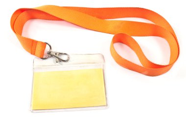 boş kimlik kartı etiketinin üzerinde beyaz izole