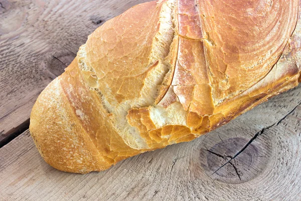 Házi készítésű kenyér fa háttér — Stock Fotó