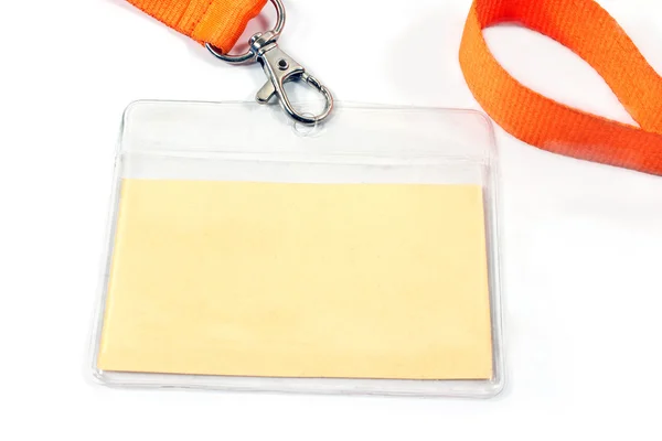 Blank ID card tag on white — Stock Photo, Image