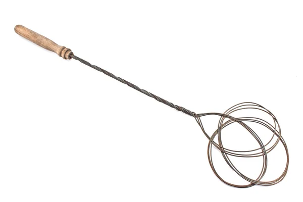 Old rusty carpet beater isolated on white — Stock Photo, Image