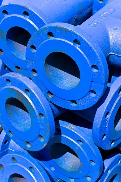 Blue iron pipes as background — Stock Photo, Image