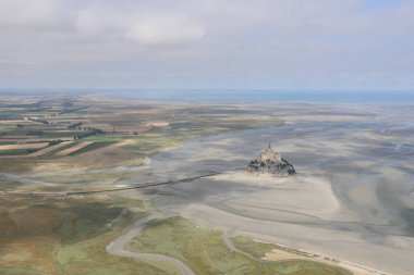 Aerial view of the Mont Saint Michel bay, France