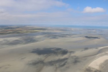 Aerial view of the Mont-Saint-Michel bay, France