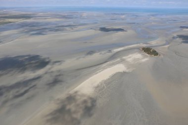 Aerial view of the Mont-Saint-Michel bay, France