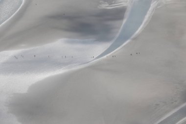 Aerial view of the Mont-Saint-Michel bay, France