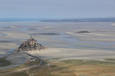 Aerial view of the Mont-Saint-Michel bay, France
