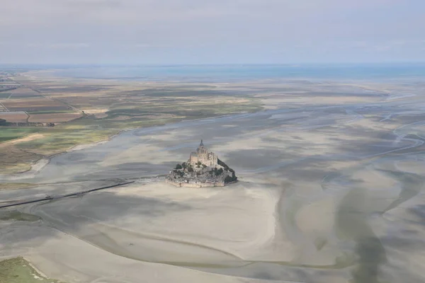 Aerial View Mont Saint Michel Bay France — Fotografia de Stock