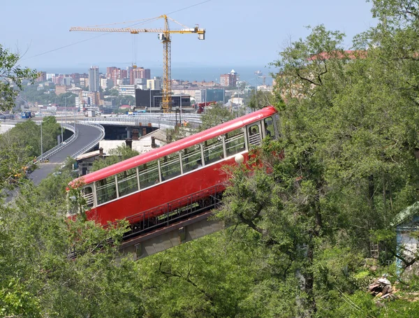 Funicular en la ciudad Vladivostok — Foto de Stock