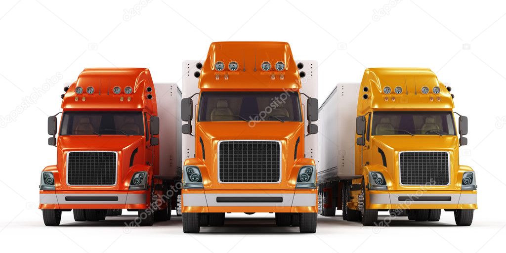 Some trucks presentation isolated on white