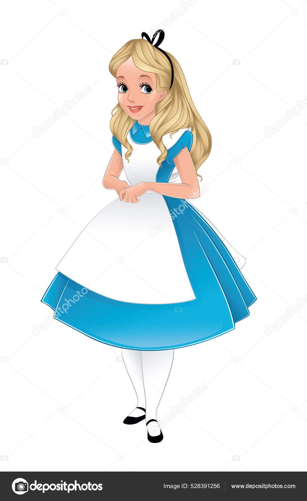 Vettoriale stockAlice nel paese delle meraviglie in piedi su sfondo bianco  di ©Meon #528391256, image size:1043x1700