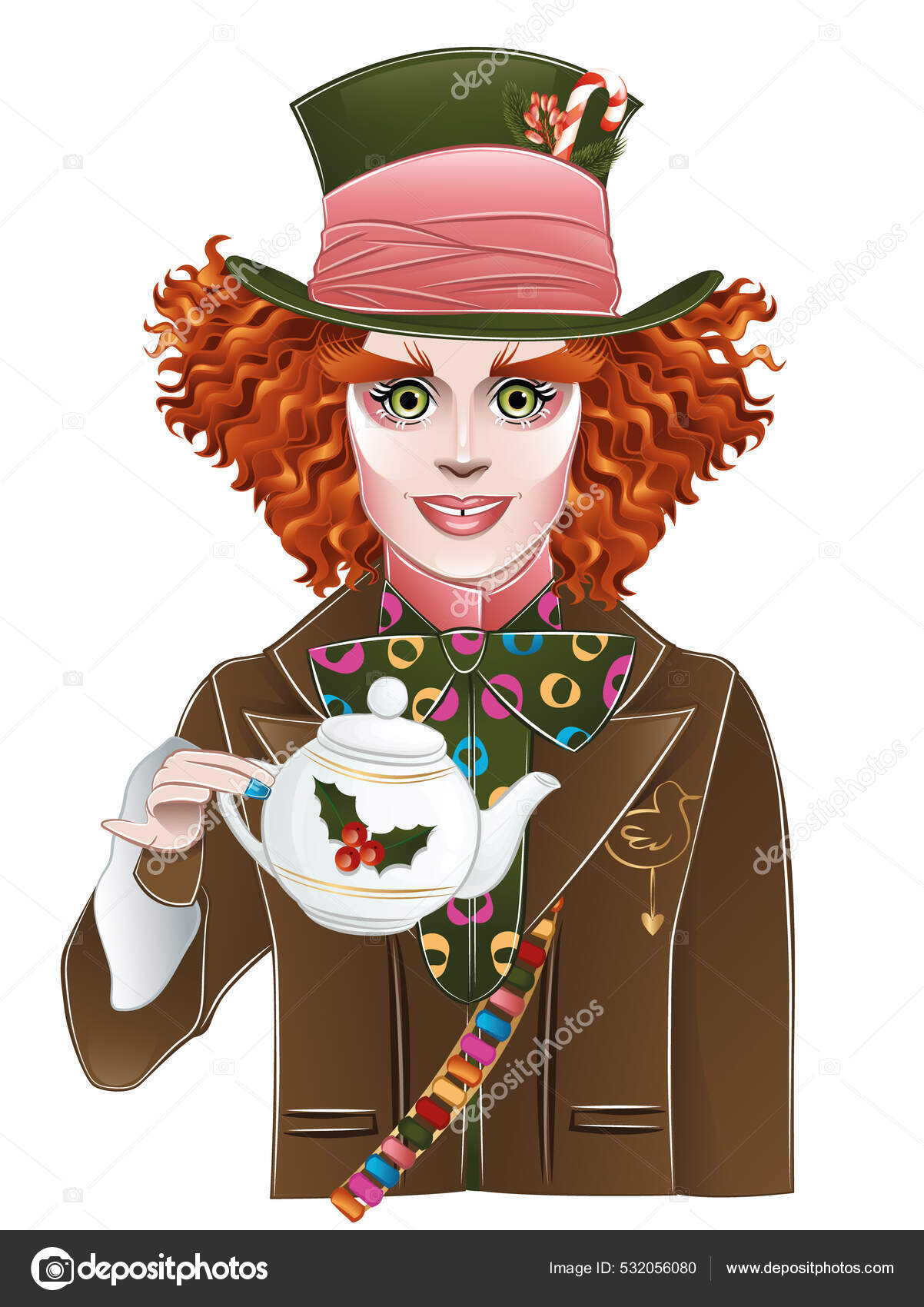 Sombrerero loco con elementos de Navidad en el sombrero vector, gráfico vectorial © Meon imagen #532056080 Sombrerero loco con elementos de Navidad en el sombrero vector, gráfico vectorial © Meon imagen #532056080