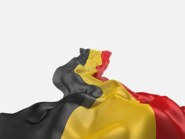Bandera Bélgica Sobre Fondo Blanco Renderizado — Foto de Stock