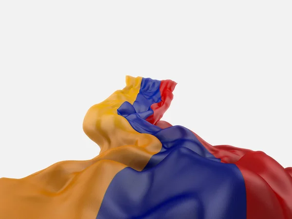 Ondeando Bandera Armenia Sobre Fondo Blanco Renderizado — Foto de Stock