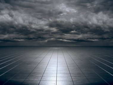 Fırtınalı, 33d gökyüzü görüntülü soyut manzara