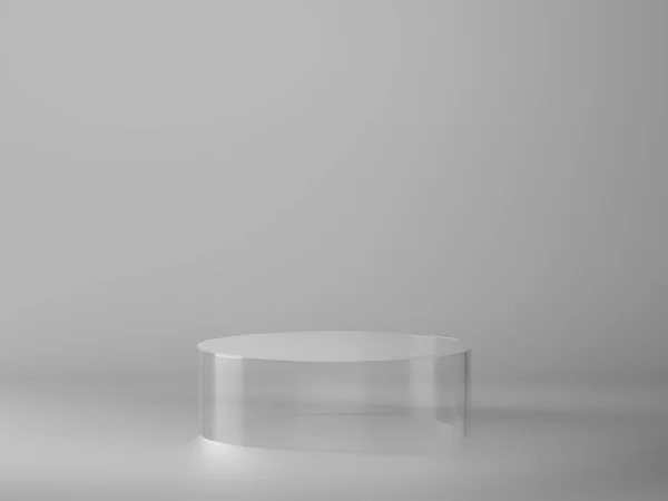 Pedestal Cristal Para Exhibición Plataforma Para Diseño Soporte Producto Blanco — Foto de Stock