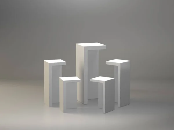 Pedestal Branco Para Exibição Plataforma Para Design Suporte Produto Branco — Fotografia de Stock