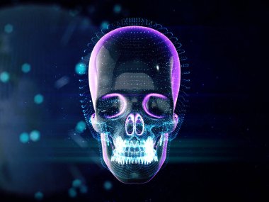 Soyut Kafatası, kafatası, fütüristik biçim 3D görüntüleme