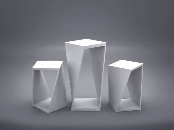 Pedestal Branco Para Exibição Plataforma Para Design Suporte Produto Branco — Fotografia de Stock