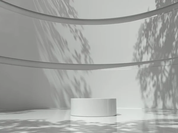 Pedestal Para Exibição Plataforma Para Design Suporte Produto Branco Sala — Fotografia de Stock