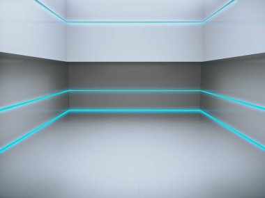 Modern bir laboratuvar, beyaz bir oda.