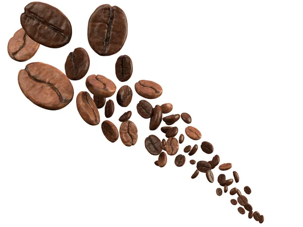 Kávébab Leesik Elszigetelt Fehér Háttérrel Renderelés — Stock Fotó